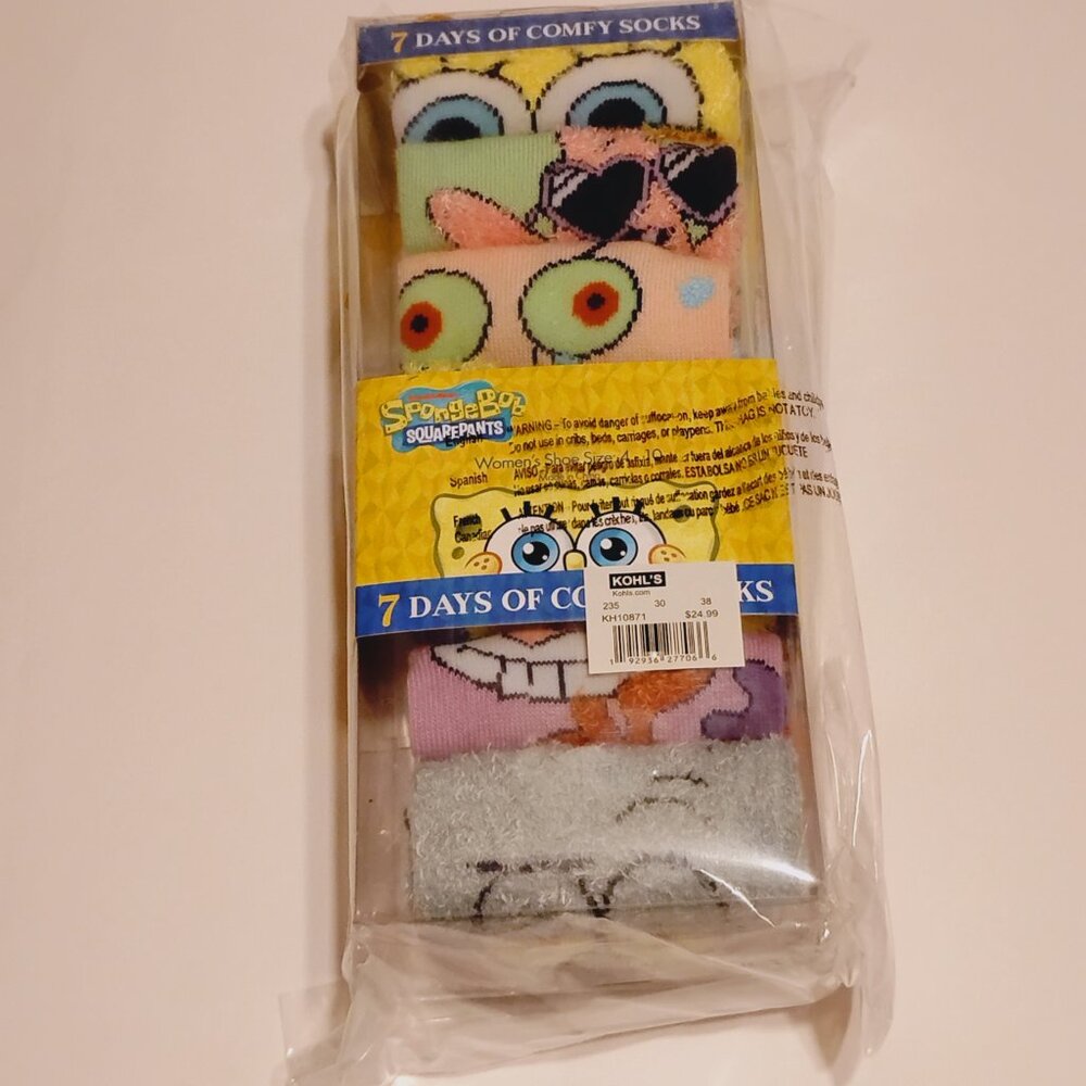 SpongeBob 7 Days of Comfy Socks Gift Set - Picture 3 of 6